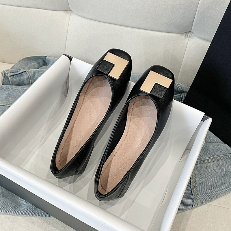 F-12 Интернет-знаменитости, мода, французский новый стиль, весна 2026, маленькие, ароматные, одиночные туфли, туфли на толстом каблуке, женская обувь большого размера, 4143