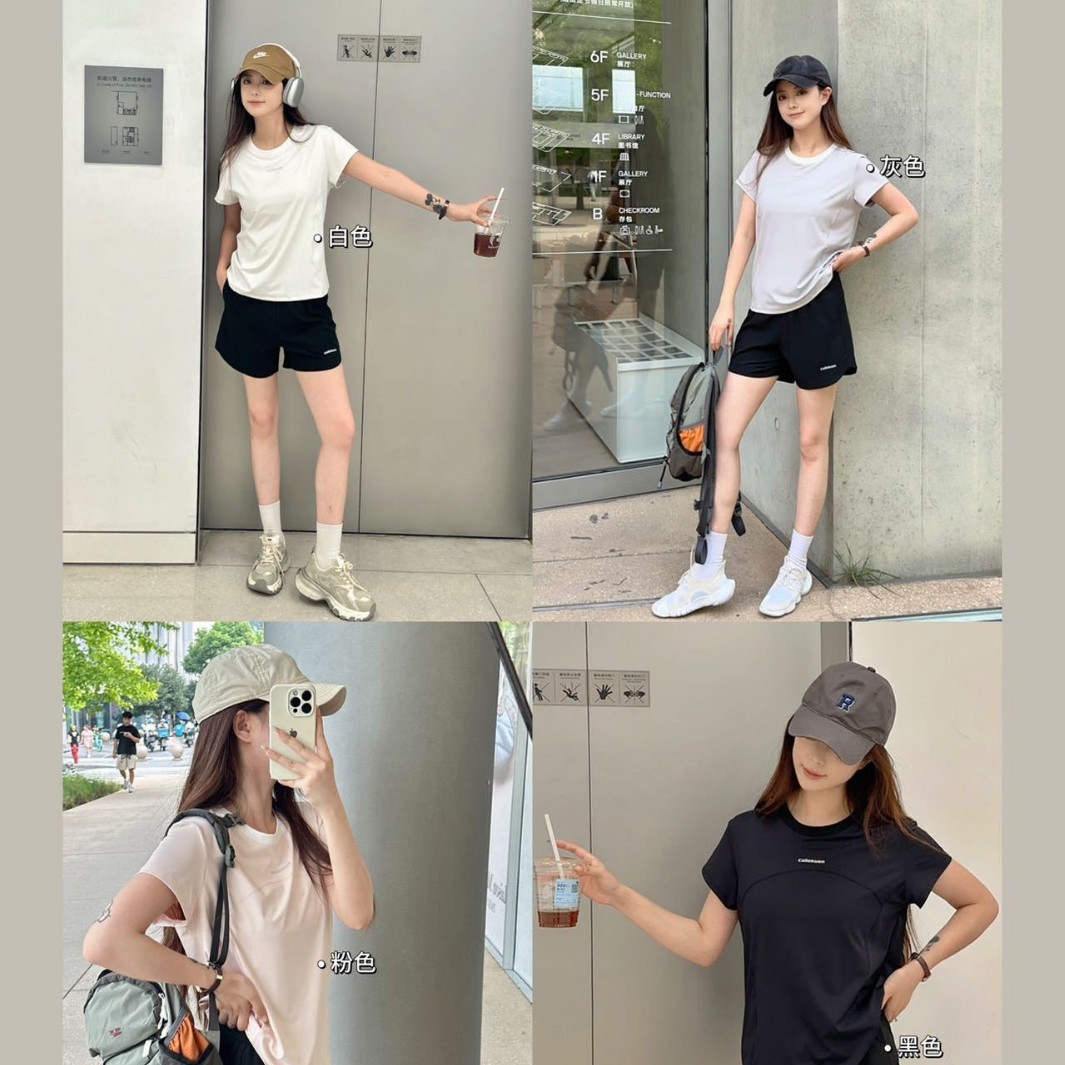 New Cailekuen Nude-Feel Women's Sports Suit Upgraded Version 4.0 Summer Yoga Loose-Fitting Quick-Dry Clothing