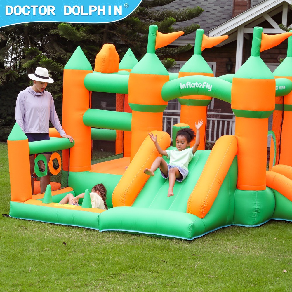Doctor Pig pequeño castillo infláble para niños indoor y exterior trampolín deslizante fiesta de cumpleaños parque infláble