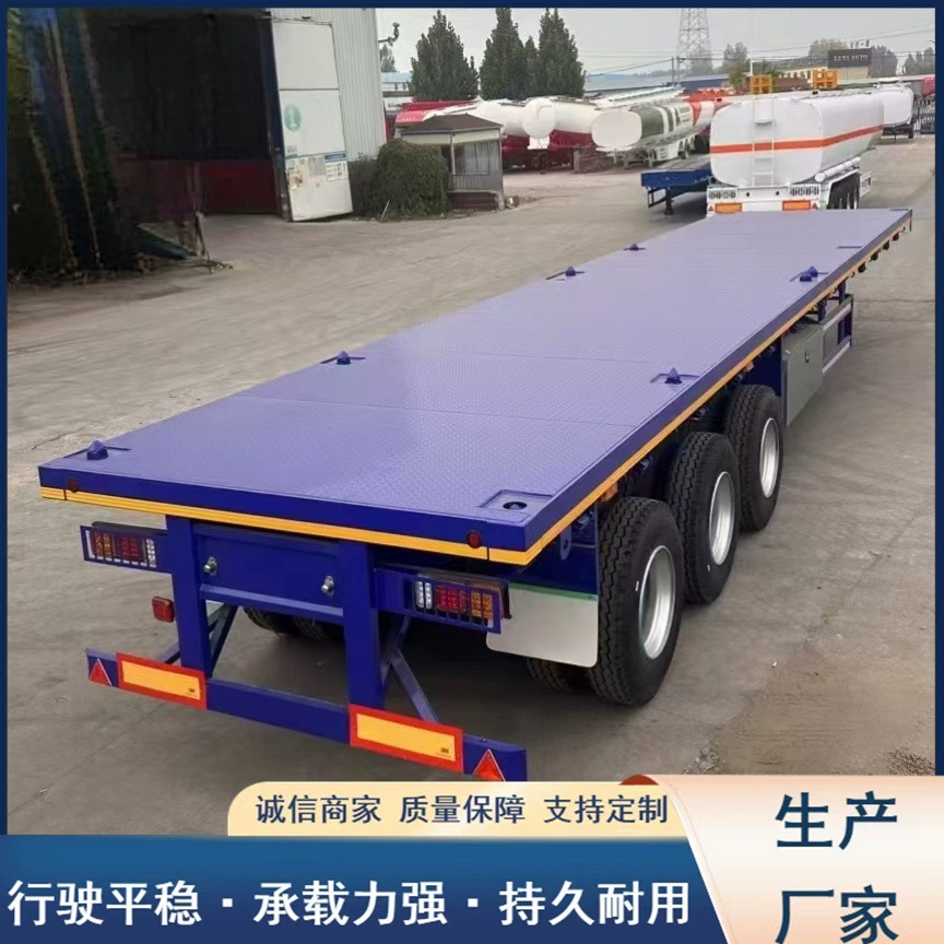 13m Плоский транспортер Контейнер Плоский полуприцеп Большой пластинчатый транспортер Задний самосвал Little Bee