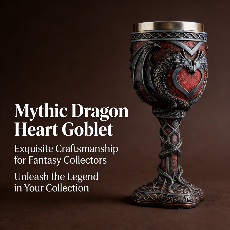 Cross-Border Double Dragon Goblet with Dragon-Shaped Winding Three-Dimensional Relief, Red and Black Contrasting Color, Personalized Cup, Medieval Style Cup