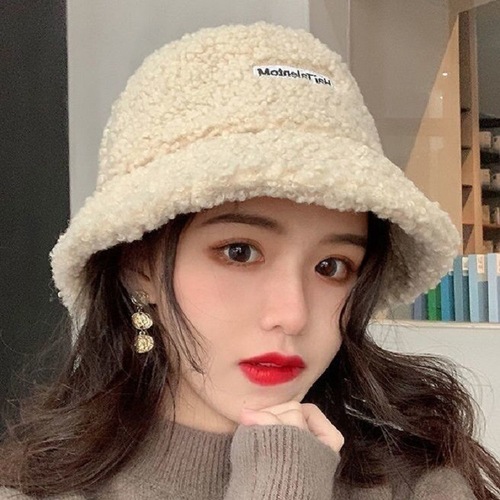 Cotton Cap Girl Autumn and Winter Warm Lamb Wool Fleece Fisherman Hat Korean Style Fashion Windproof and Coldproof Versatile Japanese Bucket Hat