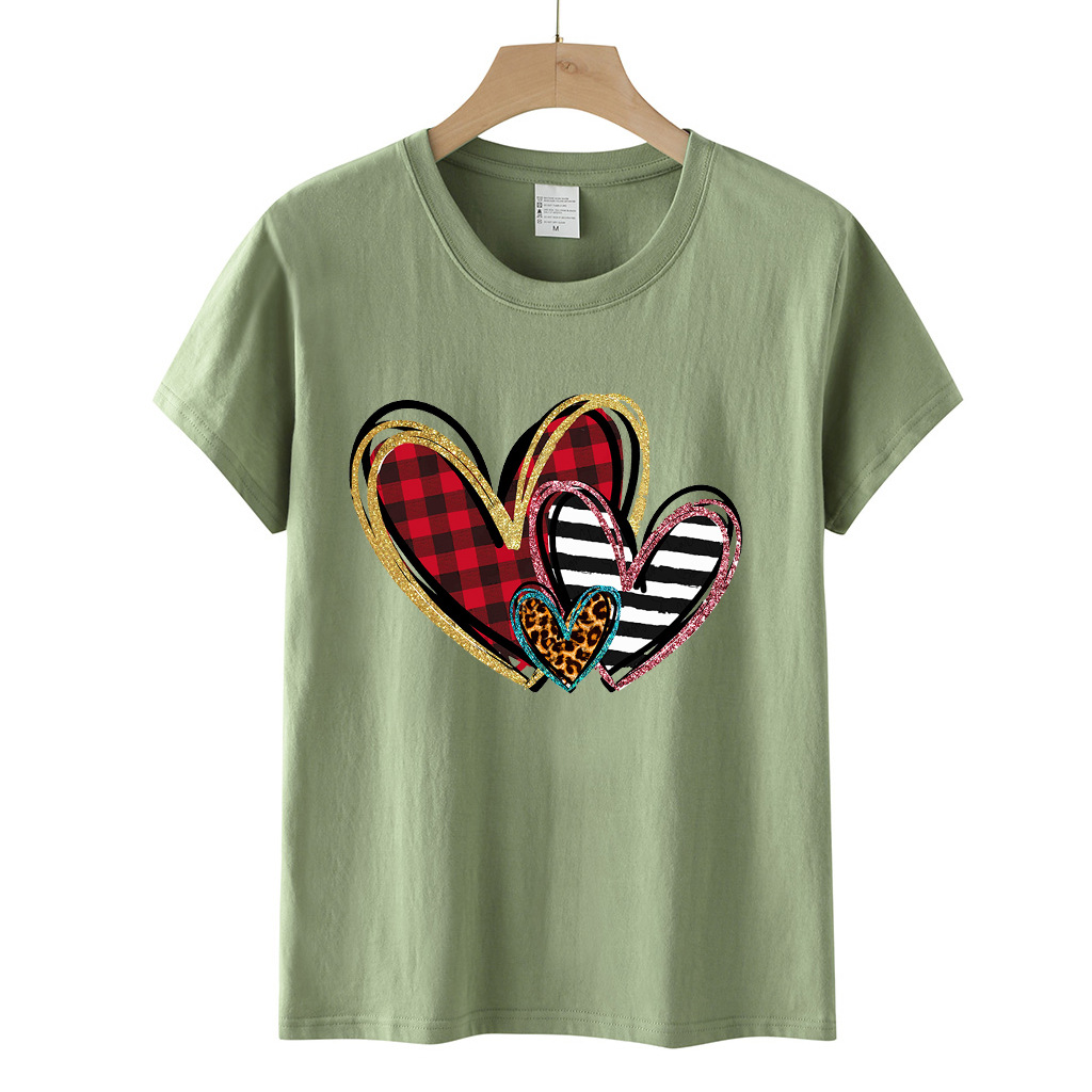 Unisex T-shirt Short Sleeve T-shirts Streetwear Heart Shape display picture 18
