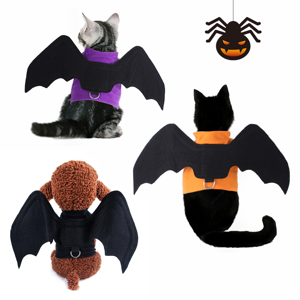 Cross-border factory Halloween pet Transfiguration equipment Bat wings Kitty Dogs Spider Foldable clothes