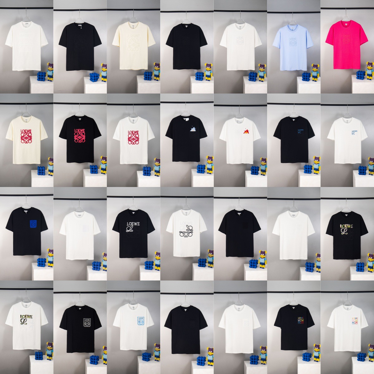 Cross-Border Luo Jia Letter 3D Logo Embroidery Loose Short-Sleeve Unisex Fashion Versatile T-Shirt Trendy Brand