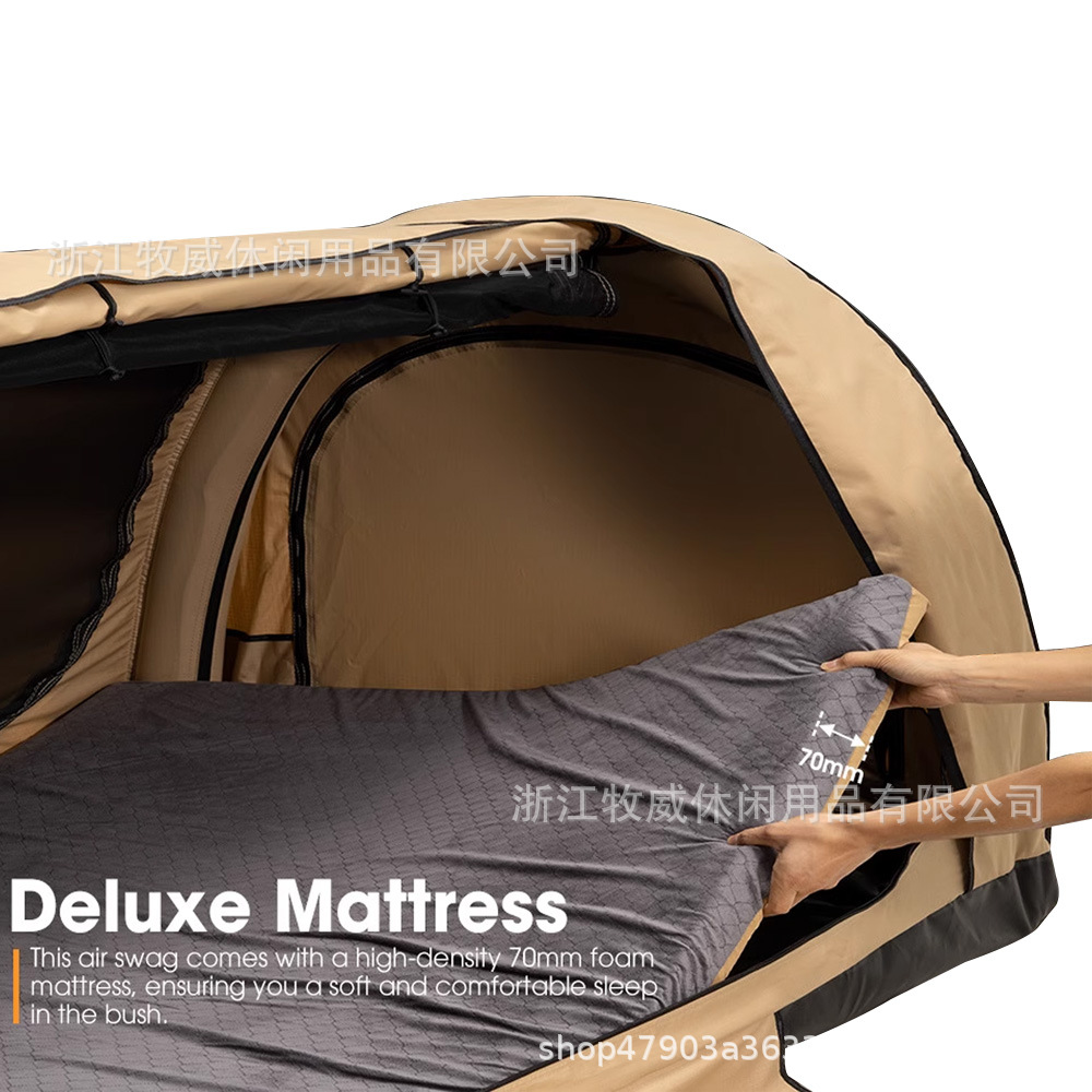 Inflatable Tunnel Tent for 3-5 People, Thickened Single/Double Person Leisure Tent with Large Space, Rainproof, Large Capacity Camping Tent