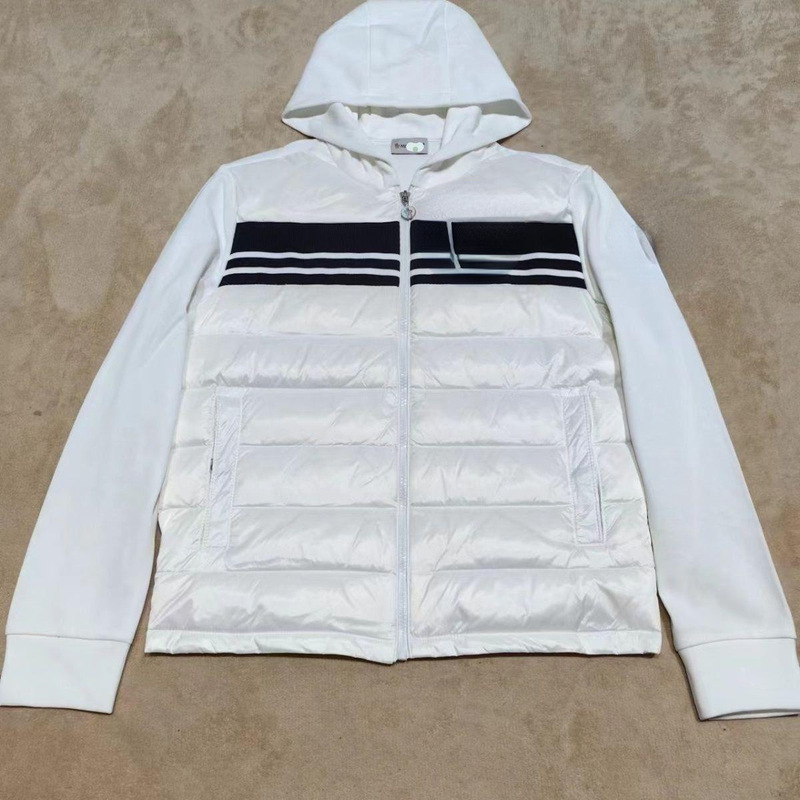Foreign Trade Autumn and Winter Style Knitted Patchwork Lightweight down Jacket Hooded down Jacket Coat Knitted Patchwork down Sweatshirt