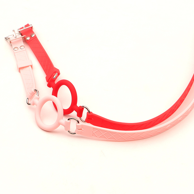 Silicone O-Ring Mouth Gag, Black Adjustable Training Prop for Adults — detail image 8