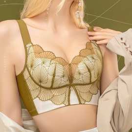 磁L8823#院线托玛琳颗粒文胸中厚BC杯蕾丝舒适聚拢内衣尾货批发特