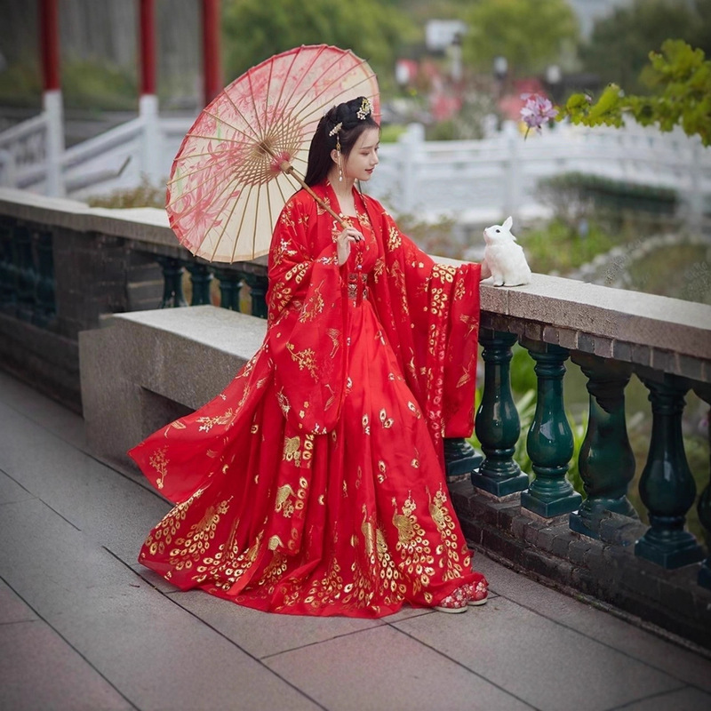 Hanfu Set for Women, Waist-Length Rochette, Super Fairy Student Daily Hanfu, Wide Sleeves, Ancient Style, Elegant Chinese Style Costume