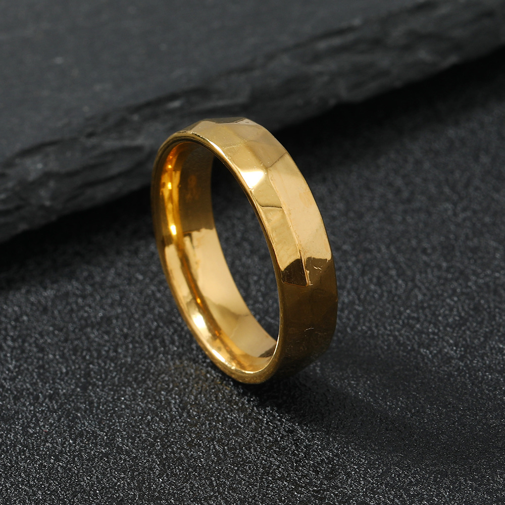 Simple Style Classic Style Solid Color 304 Stainless Steel Plating Gold Plated Men's Rings display picture 2