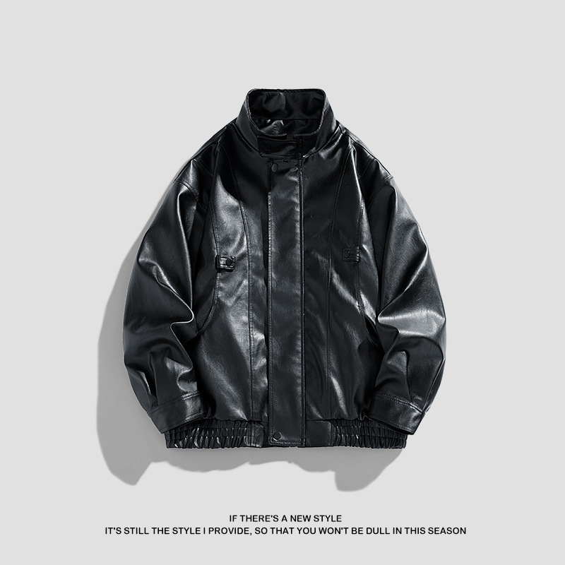 American Street PU chaqueta piloto hombre primavera y otoño estilo de diseño de moda alta calidad chaqueta de abrigo para hombre