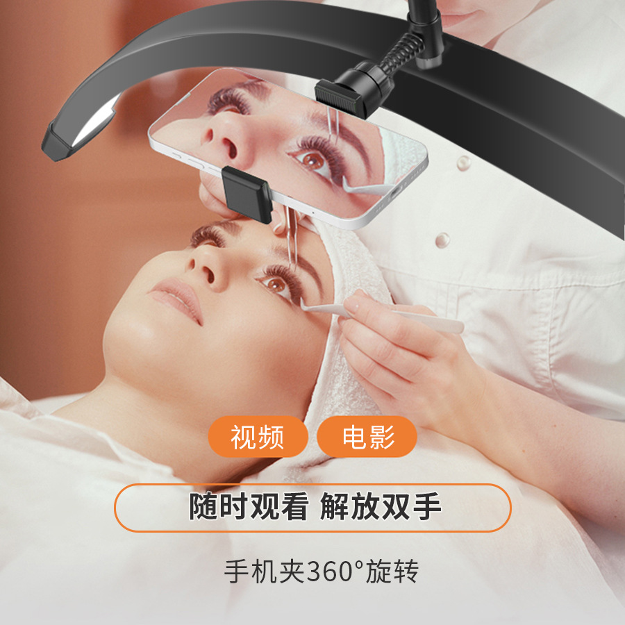 Amazon de 16 pulgadas de medio mes lámpara de belleza de noche de escritorio tatuaje manicura ceja tatuaje pestañas LED lámpara de protección para los ojos Luz de relleno