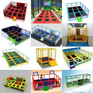 Indoor shopping mall large trampoline naughty castle children's playground playground bounce cool running fitness trampoline can be customized