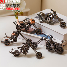 爆款金属铁艺摩托车模型特价促销铁艺摆件手工工艺品礼物全金属