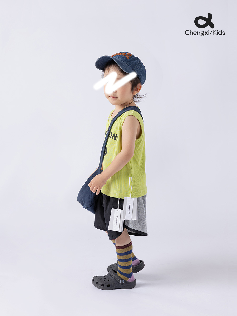 [Oferta especial del mismo estilo en la tienda] Chaleco para niños de verano básico de todo fósforo, cuello redondo de punto, camiseta para niños, ropa para niños