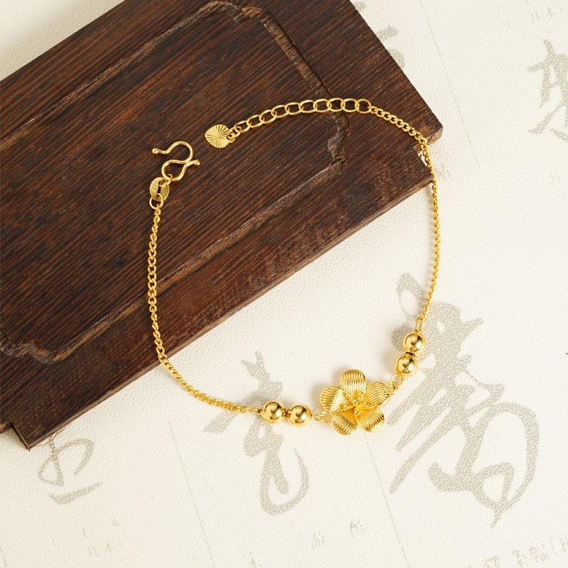 Vietnam oro de oro de verano de lujo ligero flor pulsera de joyería Yiwu al por mayor fabricantes de joyería suministro