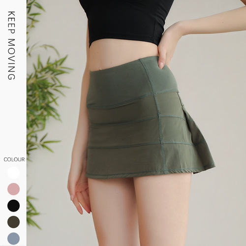 New Anti-Slip Tennis Running Outdoor Fitness Short Skirt Summer Quick-Dry Sports Skirt Pleated Skirt Yoga Skirt for Women