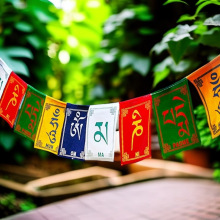 小经幡五色旗经旗西藏风马旗龙达迷你经幡观音心咒长90cm六字真言