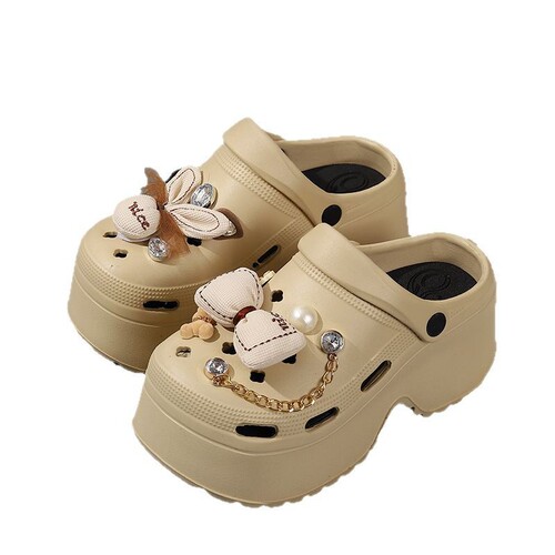 2025 new EVA hole shoes, super thick sole, anti-slip beach shoes, summer sandals, outdoor totou slippers, platform sole