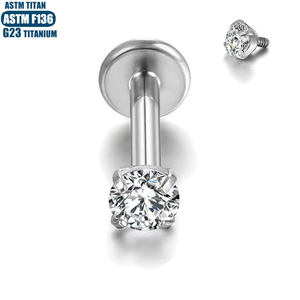 Labret piercing jewelry detail image