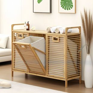 Bamboo Chest of Drawers Bedroom Storage Cabinet Wall-Mounted Clothing Classification Storage Rack Simple Integrated Multi-Layer Floor-Standing Storage Rack