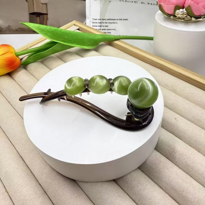 高级感水钻珠珠一字扭扭夹新款盘发抓夹后脑勺发量多发夹头饰|undefined