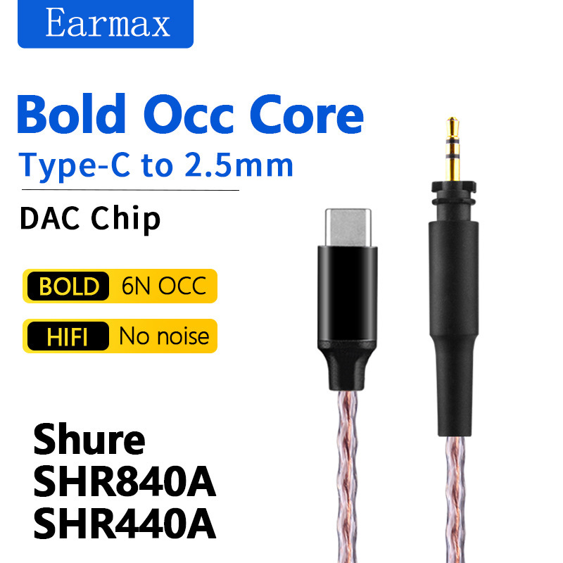 For shure SRH840A SRH440A SRH440 SRH440 SRH 840 940 type-c headphone cable