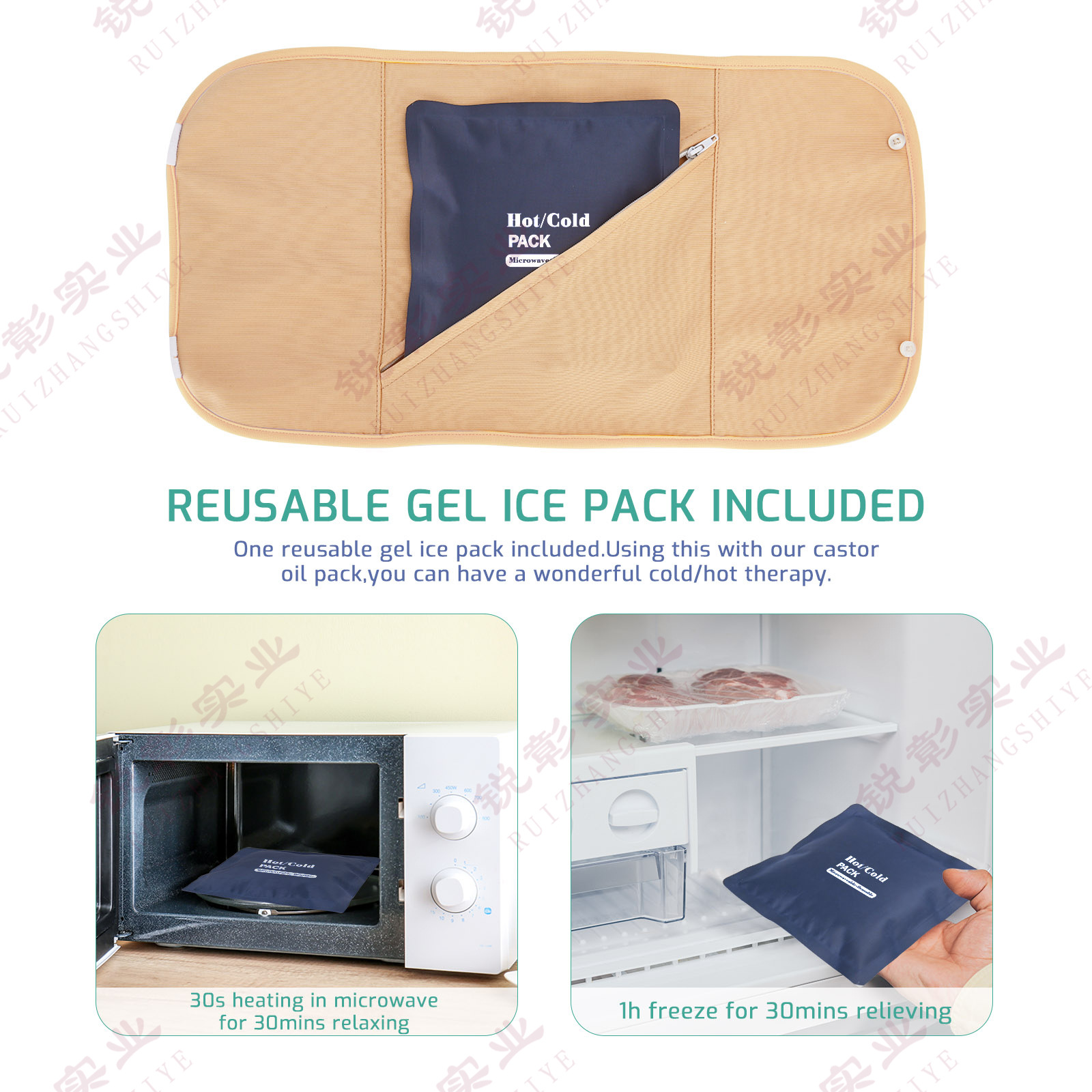 Bolsa de aceite de ricino Amazon Paquete de aceite de ricino bolsa de cuidado reutilizable a prueba de fugas de aceite de ricino bolsa de cintura