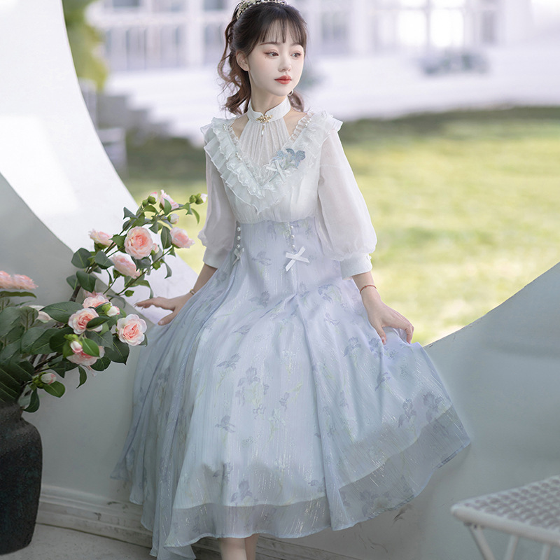 2026 Original Design Iris Dream Chinese Style Improved Han Element National Style Han Element Dress 6735