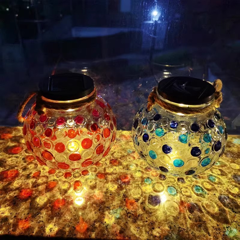 태양 전지 패널 장식 램프 안뜰 발코니 정원 레이아웃 분위기 램프 창조적 인 웨이브 포인트 야외 방수 낭만적 인 바람