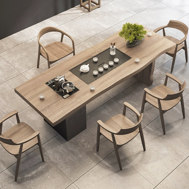 [핫 세일] 1.6m 티 테이블 + 슈메트 의자 + 히로시마 의자 4개