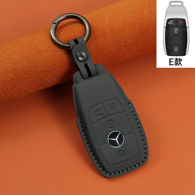 Car key bag: Leather S Yuyan - gray-e-type