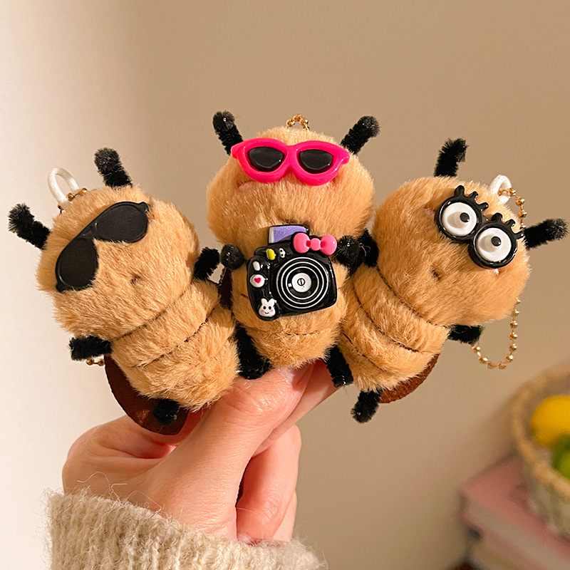 cartoon plush cute funny cockroach shape doll pendant student bag ornaments student fun gift accessories
