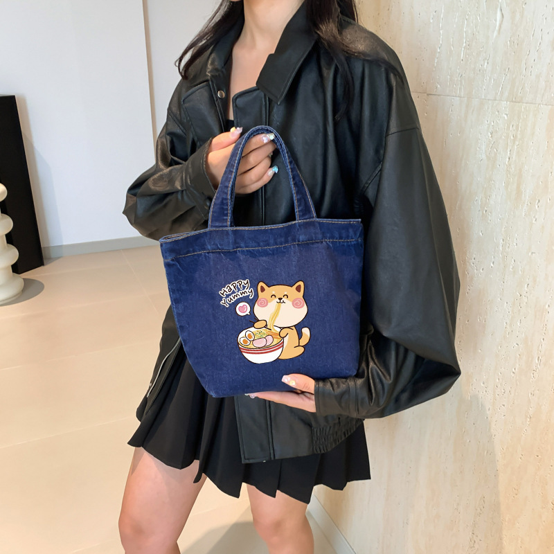 Bolsos nuevos vaqueros lindos bolsos de almuerzo de hombro único bolsos de almuerzo nuevos estudiantes bolsos de almuerzo simples bolsas de regalo al por mayor