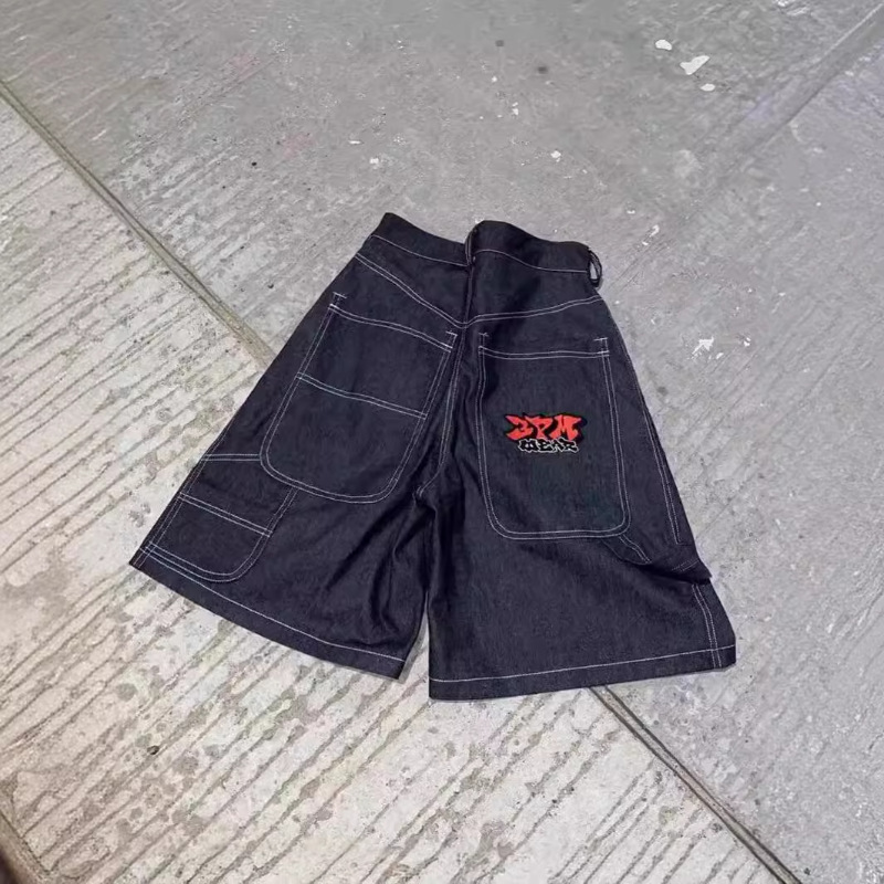 Streetwear Shorts Y2K Pants Hip Hop Alphabet Graphic Retro Loose Jeans Shorts Men's Fashion Trendy