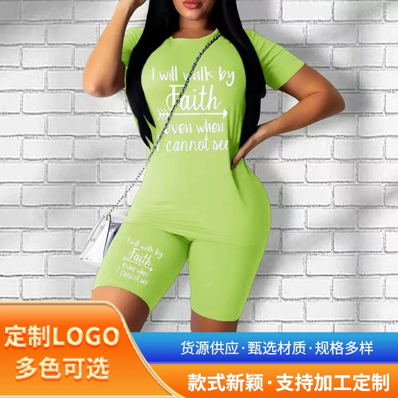 Трансграничная женская одежда Amazon с высокой талией Тонкая йога фитнес-тренировка плотные женские шорты повседневный набор