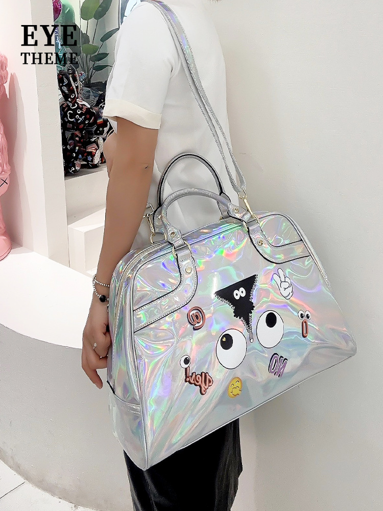 Material especial de gran capacidad TPU Symphony Material que cambia de color Bolsa de almacenamiento de viaje portátil Mensajero unisex 2592 #