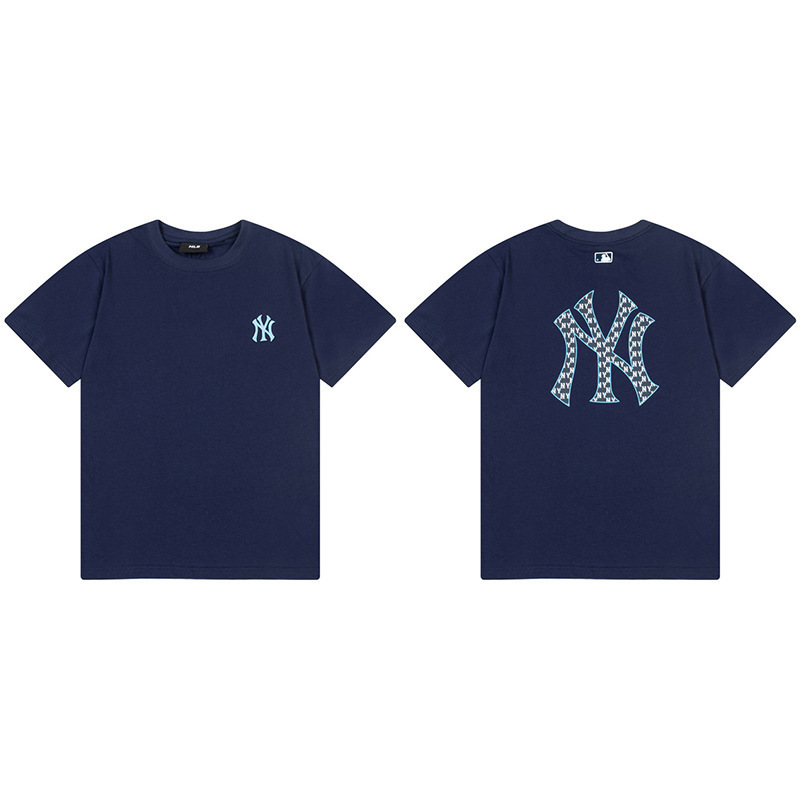 韓国新作MLBバックロゴ大プリントNY半袖Tシャツ男女兼用刺繍カジュアル半袖|undefined