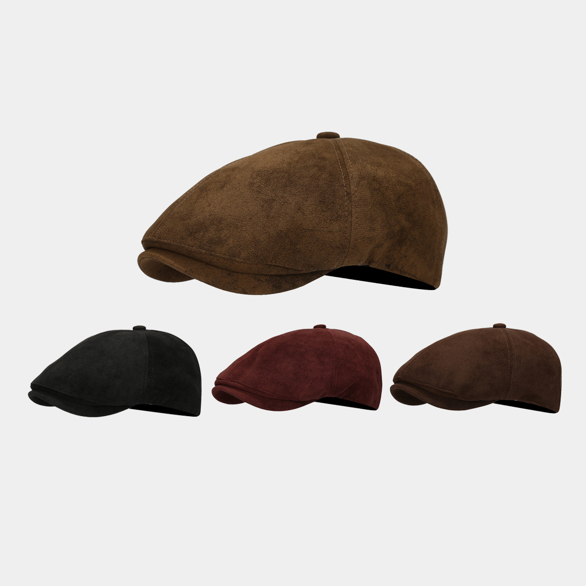 Vintage moda de seda sólida sombrero octogonal hombre y mujer invierno literatura británico periódico sombrero de niño sombrero pintor casual