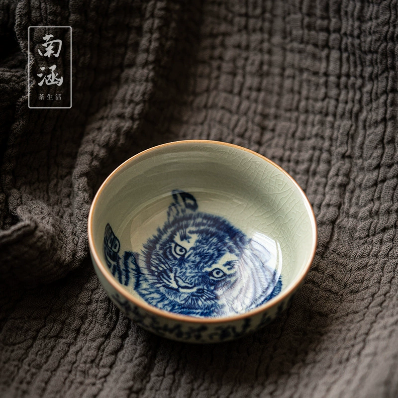 Old Pottery Mud Master Cup Single Cup Home Ceramic Kung Fu Tea Cup Heart Sutra Cup Antique Cup Cup Cup Personal Cup