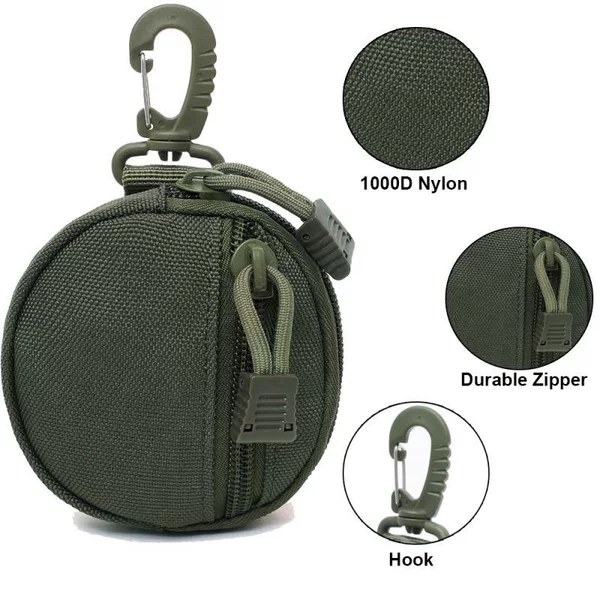 Outdoor Men's and Women's Round Waist Key Bag Coin Storage Bag Car Key Protection Bag Tactical Molle Bag