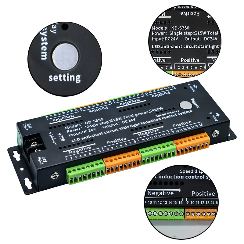 DC LED-контроллер для лестницы со сенсором, для подсветки, 24V