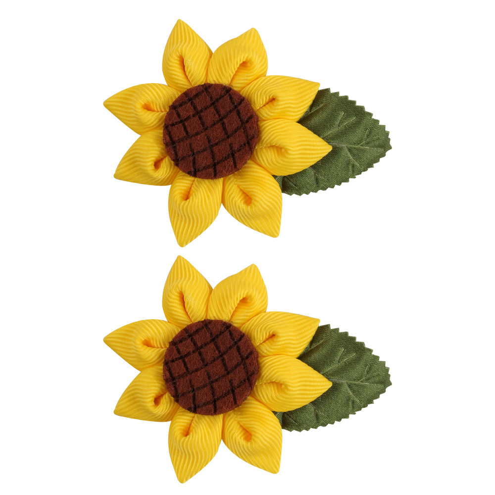 Cute Sunflower Christmas Tree Cloth Hair Clip display picture 6