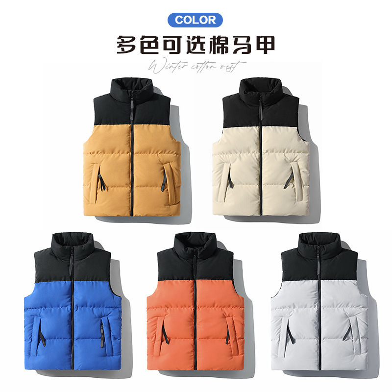 Chaleco de invierno de otoño y invierno para hombres nuevo chaleco de invierno de tamaño grande chaleco de algodón de caballo chaleco de abrigo caliente cortar hombro un cabello