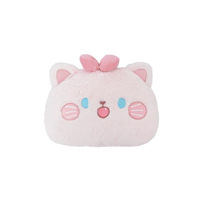 Rabbit Fur, Cute Bear Car | Seat cushion, seat cover - rabbit-fur-embroidered-bow-cat-headrest