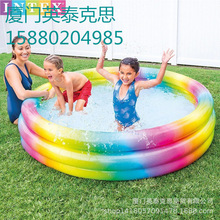intex 58439 三环充气水池球池儿童游泳池家庭婴儿沙池澡浴盆批发
