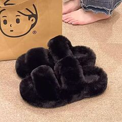 网红爆款毛毛拖鞋女秋冬外穿新款居家室内平底防滑毛毛绒棉拖