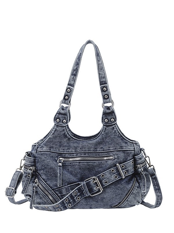 Bolsa de hombro al por mayor transfronteriza 2026 nuevo denim para hacer vieja locomotora estilo retro mochila casual