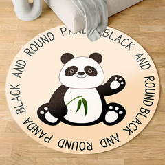 Cartoon Round Rugs Imitating Cashmere Thick Foot Mat Living Room Study Office Chair Mat Children's Room Bedroom Bedside Runner